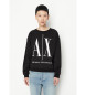 Armani Exchange Strikket sweatshirt i fransk frott, sort