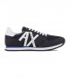 Armani Exchange Chaussure de course rétro avec logo bleu marine