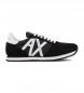 Armani Exchange Czarne logo butów do biegania w stylu retro