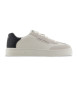 Armani Exchange Zapatillas de piel con inserciones en contraste blanco