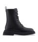 Armani Exchange Bottines plates en cuir noir