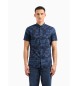 Armani Exchange Skjorta med tryck Kortärmad marinblå