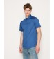 Armani Exchange Popeline overhemd korte mouw blauw