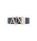 Armani Exchange Cintura in pelle con fibbia blu scuro