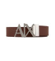 Armani Exchange Cinturón de piel marrón