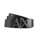 Armani Exchange Cinturón de piel negro, marino