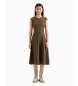 Armani Exchange Vestido midi castanho