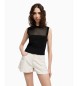 Armani Exchange Sleeveless black crewneck top