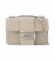 Armani Exchange Logo Metal taupe bag