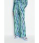 Armani Exchange Pantalon taille haute bleu