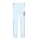 Armani Exchange Niebieskie gabardynowe spodnie chino