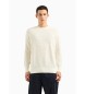 Armani Exchange Sweter z fakturą w kolorze złamanej bieli