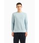 Armani Exchange Niebieski teksturowany sweter