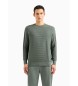 Armani Exchange Zielony sweter teksturowany