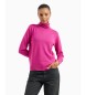 Armani Exchange Jersey de cuelo alto rosa