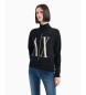 Armani Exchange Czarny sweter z miękkiej przędzy