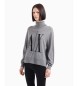 Armani Exchange Sweter z miękkiej szarej przędzy