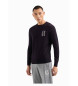 Armani Exchange Marinefarbener Logo-Pullover