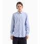 Armani Exchange Camisa de manga comprida azul