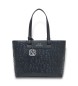 A|X Armani Exchange Borsa con logo integrale nero