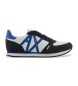 Armani Exchange Zapatillas running retro Rio blanco, azul