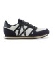 Armani Exchange Zapatillas running retro Rio marino, blanco