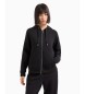 Armani Exchange Stretch zip-up sweatshirt met capuchon Zwart