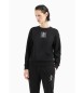 Armani Exchange Sweatshirt med rund halsringning och monogrampatch Svart