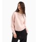 Armani Exchange Sweat-shirt à col ras du cou en coton biologique Basic ASV rose