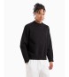 Armani Exchange Sweatshirt com logtipo gravado em felpo ASV preto