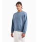 Armani Exchange Sweatshirt mit eingraviertem Logo aus blauem ASV French Fleece