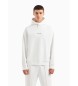 Armani Exchange Sweat à capuche en coton éponge ASV blanc