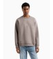 Armani Exchange Sweat-shirt gris à col ras du cou