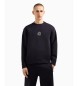 Armani Exchange Marineblaues Sweatshirt mit Rundhalsausschnitt