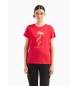 Armani Exchange Camiseta con detalles bordados rojo