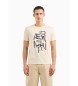 Armani Exchange Grafisk beige T-shirt