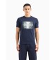 Armani Exchange T-shirt effetto blu scuro
