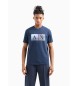 Armani Exchange T-shirt Pixel marinblå