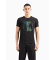 Armani Exchange T-shirt preta com cintura