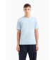 Armani Exchange T-shirt blu con logo sulle maniche