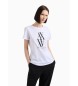 Armani Exchange Weißes Strick-T-Shirt mit Monogramm