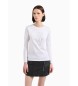 Armani Exchange T-shirt Tachuelas manches longues blanc