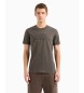 Armani Exchange T-shirt de algodo orgnico ASV de corte regular com letras bordadas a verde