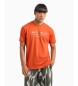 Armani Exchange Regular fit T-shirt with camouflage logo in orange ASV cotton