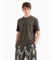 Armani Exchange Bomulls-T-shirt med normal passform och maxi patch med ASV-logotyp grön