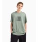 Armani Exchange T-shirt dalla vestibilità regular in cotone con maxi patch logo ASV verde