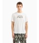 Armani Exchange T-shirt de corte regular com logótipo de camuflagem em algodão branco ASV