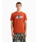 Armani Exchange Regular fit T-shirt med abstrakt logoprint i bomuld ASV orange