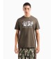 Armani Exchange Regular Fit T-Shirt mit abstraktem Logodruck aus grüner ASV-Baumwolle