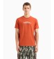 Armani Exchange ASV orange slim fit T-shirt med 3D-effektlogo i ribbet jersey